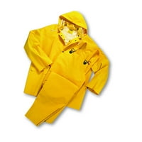 West Chester 3 darab Esőruhák, kabát kapucnis overall,, PVC poliészter, sárga, nagy-EA