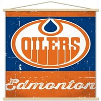 Edmonton Oilers-Retro Logo fali poszter fa mágneses kerettel, 22.375 34