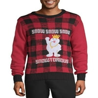 Amerikai Stitch férfi hó hó hó Snowtorious csúnya karácsonyi pulóver