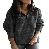 Abtel Női pulóver V nyakú Jumper felsők laza pulóver női hangulatos Loungewear kötött pulóverek Khaki 4XL