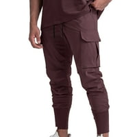 Férfi Vízálló Sweatpants Rugalmas Derék Több Zseb Szűk Aktív Sportos Kocogó Nadrág Fitness Edzés Nadrág