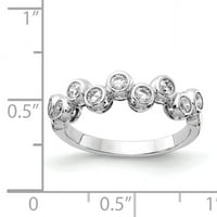 Primal ezüst ezüst ródium bevonatú cirkónium gyűrű