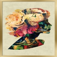 Virágos portré nő fali poszter Push csapok, 14.725 22.375