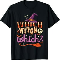 Melyik boszorkány melyik Halloween angol tanár póló nőknek Rövid ujjú fél ingek fekete póló