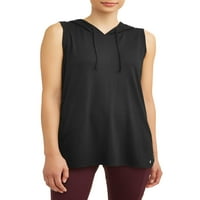 Női aktív ujjatlan kapucnis - Mesh Racerback Pullover Top