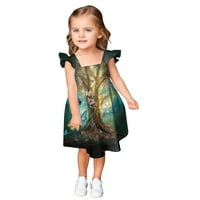 Lányok ruhák nyári pillangók Fekete Gloden ujjatlan vissza Bowknot nap Alkalmi Strand hercegnő ruhák mérete 7-8Y