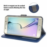 Mobiltelefon fedél Samsung S6, fedél prémium PU bőr Tpu Flip fedél mágneses bezárása kártya rekesz állvány funkció