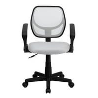 Flash bútorok Neri alacsony hátsó fehér háló forgatható feladat irodai szék karokkal