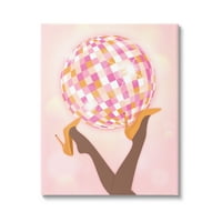 Stupell Industries Disco Ball Retro Tánc Lábak Szépség & Divat Festmény Galéria Csomagolt Vászon Nyomtatás Wall Art