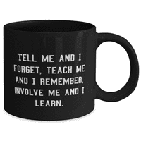 Tanár bögre-tanár kávéscsésze-Taníts meg, emlékszem-tanár kávé bögre Fekete 11oz