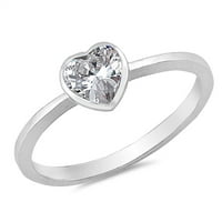 A színes pasziánsz Szerelem Szív ígéret ezüst gyűrű fehér CZ női méret 12