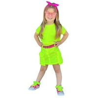 B91xZ baba ruhák lányoknak kisgyermek lányok nyári Rövid ujjú egyszínű felsők szoknyák ruhák ruhák szett Babys Zöld,