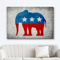 fal vászon nyomtatás fal Art fa Panel Stílus amerikai Republikánus elefánt GOP zászló kulturális történelmi digitális