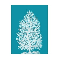 Védjegy képzőművészet 'Coral Tree White on Sea Blue' vászon művészet Fab Funky