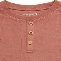 Easy-Peasy kisgyermek Unise Organic rövid ujjú felső és rövidnadrág pizsama szett, 2 darab, méretek 12m-5T