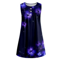 Női ruhák női nyári alkalmi V nyak gomb dekoráció Plusz méretű ruha Retro színes virág nyomtatás alkalmi ruha ruhák
