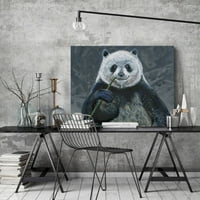 Panda bambusz festéssel nyomtatott becsomagolt vászonra