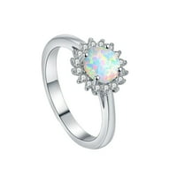 Női gyűrű opál gyűrű Női opál fehér kő kézzel Rrnament gyűrű ígéret gyűrű elegáns ajándék Hölgy akár 65% ki a Clearance