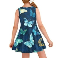 Bivenant Store lány ruhák ujjatlan ruha pillangó nyomtatott alkalmi Swing Twirl Szoknya ünnepi téma Party