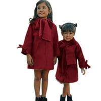 Kisgyermek Lányok Téli Hosszú Ujjú Meleg Gyapjú Kabát Kabát Egyszínű Csokornyakkendő Babys Ruhák Őszi Téli Kabát Felsőruházat