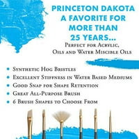 Princeton Brush Dakota Szintetikus Hog Sörtéjű Olaj & Akril Kefe, Lapos, 2