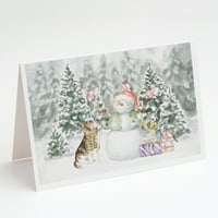 Beagle Tricolor oldalnézet karácsonyi ajándékokkal üdvözlőlapok és borítékok