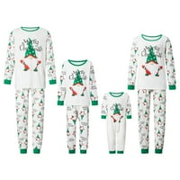 Karácsonyi családi pizsama megfelelő készlet Mikulás nyomtatás Hosszú ujjú felsők és nadrág hálóruha puha hálóruha