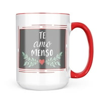 Karácsonyi süti ón Te Amo Menso Valentin napi szív levelekkel bögre ajándék kávé Tea szerelmeseinek