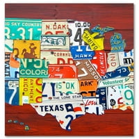 Védjegy képzőművészet 'rendszámtábla térkép USA' Multi-Panel vászon művészet által meghatározott Design Turnpike
