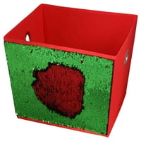 Otthoni alapok közepes reverzibilis flitter tároló tartály, piros zöld