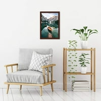 Americanflat poszter keret mahagóni-kompozit fa törésálló üveg-falra szerelt vízszintes és függőleges formátumok