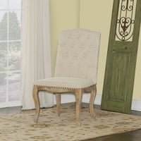 Linon Avalon vászon négyzet alakú hátsó szék, 2-es készlet, Barna