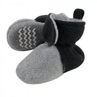 Hudson Baby Baby and Toddler Cozy Fleece Booties, Fekete Heather szürke, 0 hónapos