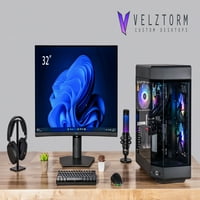 Velztorm Fekete Praeti játékasztal, Wifi, USB 3.2, Win Home) VELZ0085