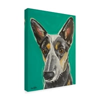 Védjegy Szépművészet 'Ausztrál szarvasmarha -kutya portré' vászon művészet: Hippie Hound Studios