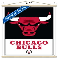 Chicago Bulls-Logo fali poszter fa mágneses kerettel, 22.375 34