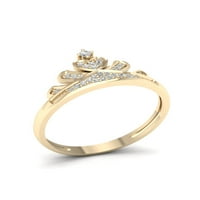 1 10ct tdw gyémánt 10k sárga arany korona gyűrű neki