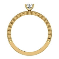 Zamatos Design kerek ragyogó gyémánt gyűrű 14k arany 0. TW