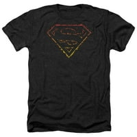 Superman-Láng Vázolt Logó-Heather Rövid Ujjú Ing-Kicsi