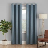 Eclipse Desmond Basketweave -os áramszünet Thermaback Grommet függönypanel, Chambray, 95