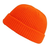 Alueeu Unise divat meleg téli alkalmi kötött kalap egyszínű All-match vastag kalap Retro kalap férfiaknak