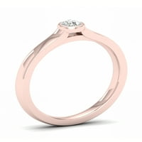 Imperial 1 10ct TDW Diamond 10K Rose Gold Solitaire Promise Ring