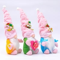 Yesbay Rudolf kézzel készített puha színes Fau Gyöngyvirág Anyák napi baba Gnome otthoni dekorációhoz