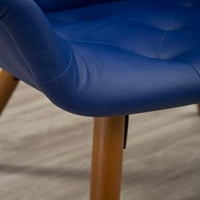 Roundhill vauclucy kortárs fau bőr gyémánt tufikált vödör stílusú ékezetes szék, kék