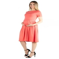 24 Seven Comfort ruházat rövid ujjú anyasági korcsolyázó ruha zsebekkel