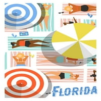 Florida, légi tengerpart Színhely, nyugágyak és Esernyők