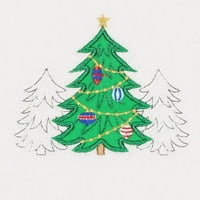 Linum Lakástextil karácsonyi három fa hímzett török pamut kéztörlő-készlet 2
