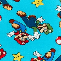 Nintendo Mario Boys Klasszikus Rövid és hosszú ujjú felsők, nadrágok és rövidnadrágok 4 részes pizsama Alvókészlet,