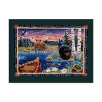 Védjegy képzőművészet 'Napkelte a medve-tónál' vászon művészet Harriet Peck Taylor