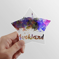 Auckland Új-Zéland Város Akvarell Csillag Matrica Paster Vinyl Autó Címkék Dekoráció Matrica